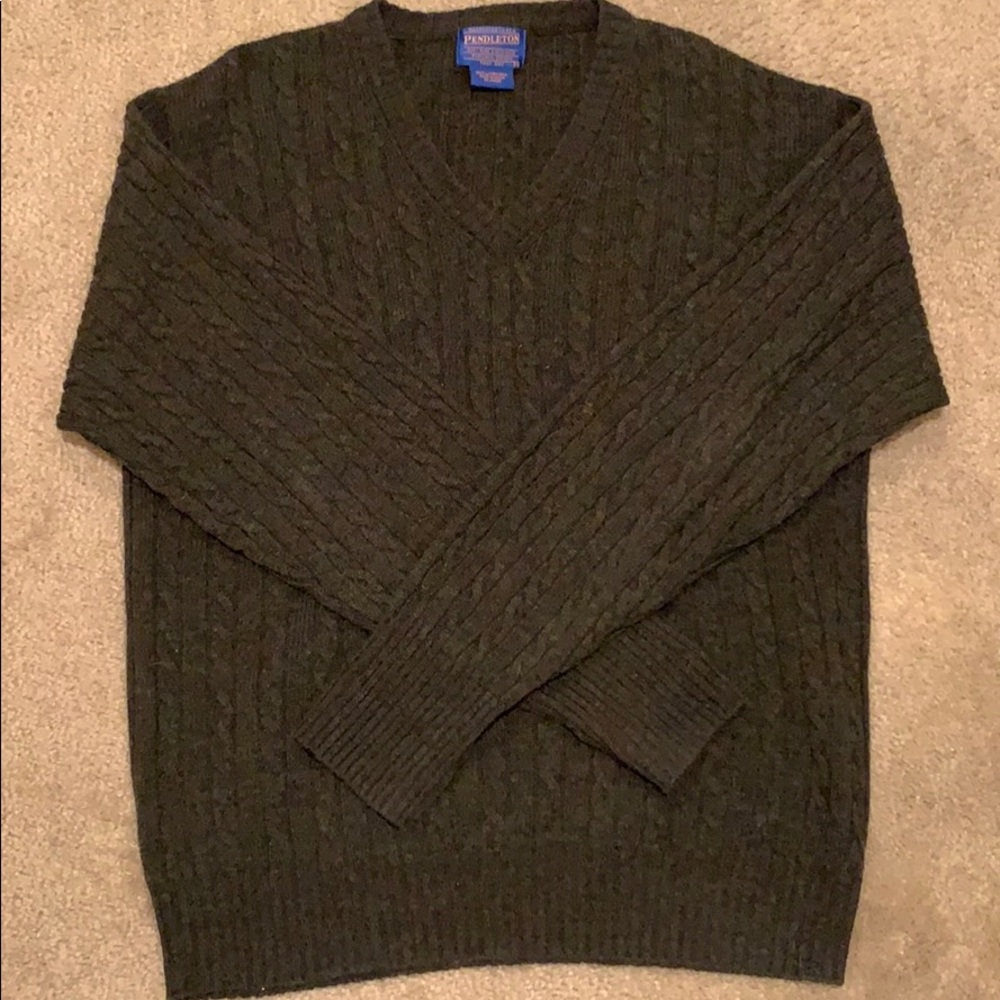 PENDLETON 100% LAMBSWOOL V-NECK PULLOVER SWEATER